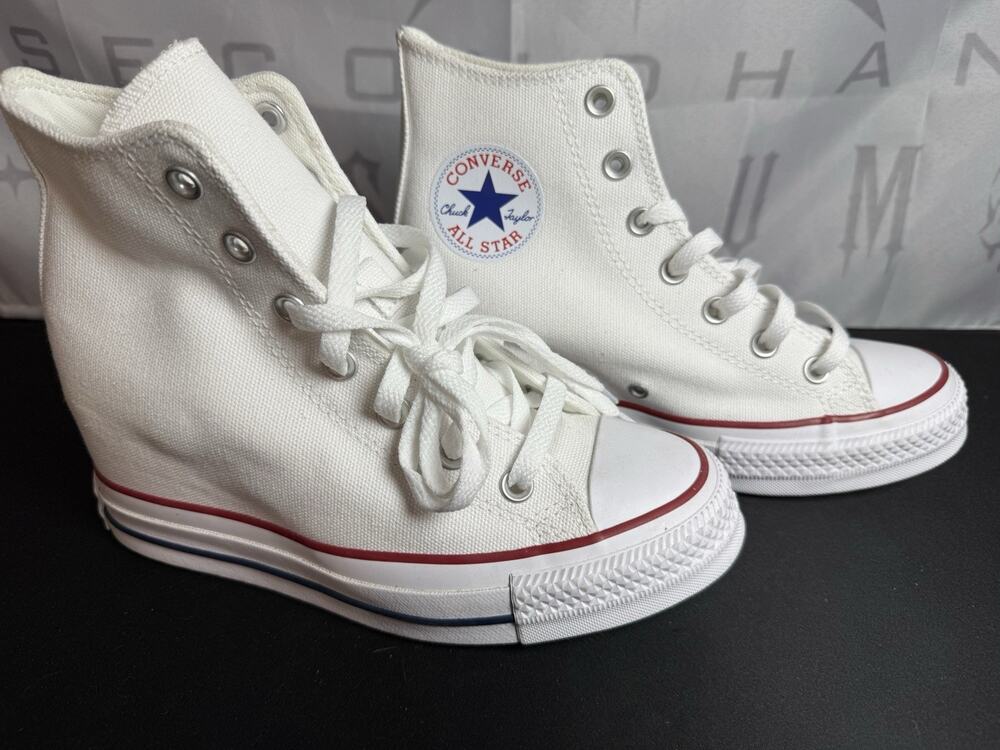 Converse All Star 3 Inch Hidden Wedge Platform Sneakers Women’s Size 7 New blems